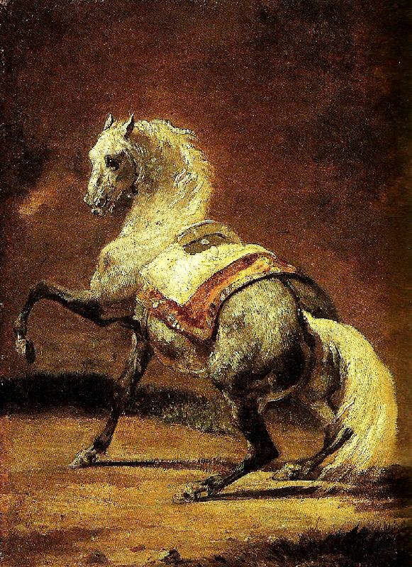 Theodore   Gericault cheval gris pommele Sweden oil painting art